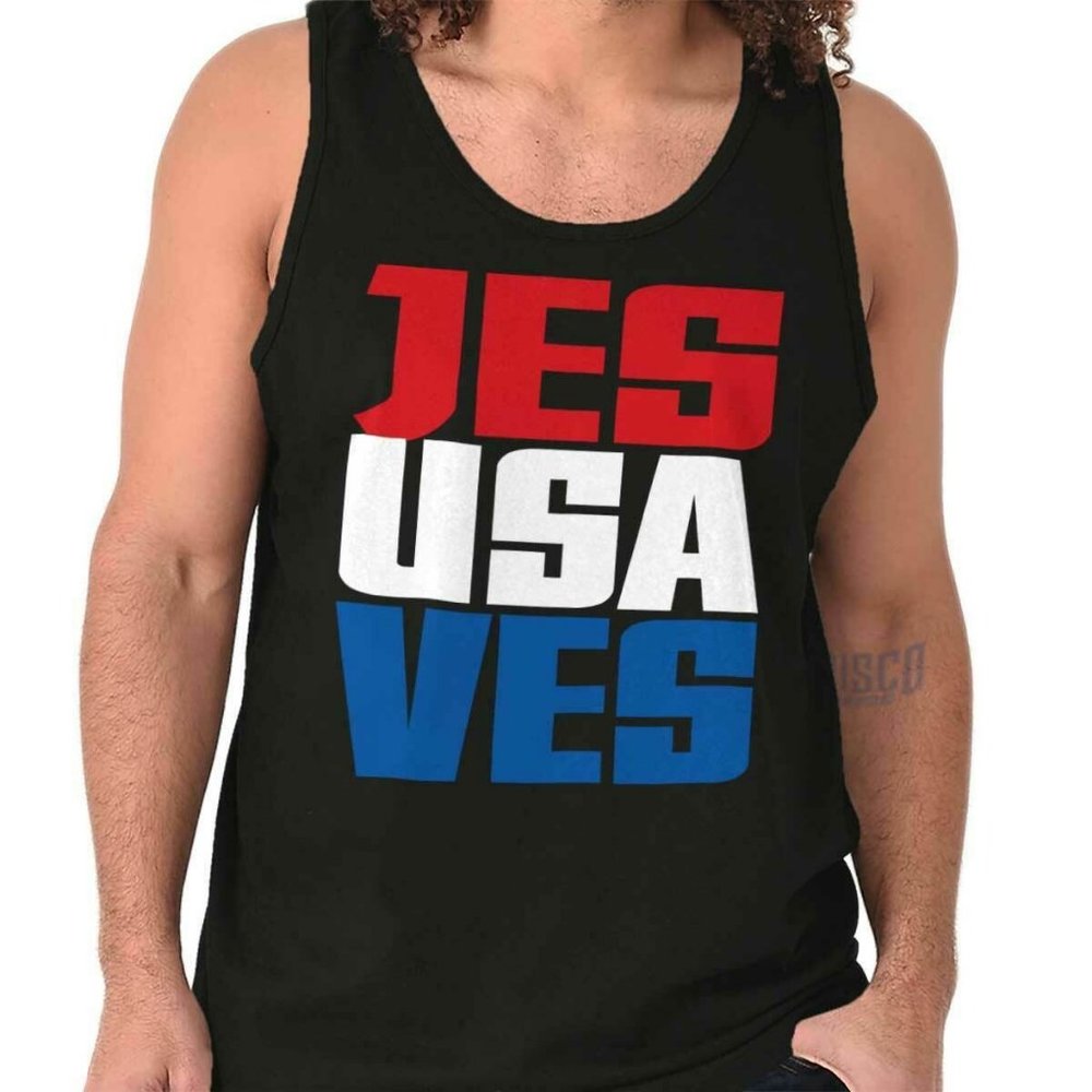 Jesus Saves USA Tank Top Size S NWOT